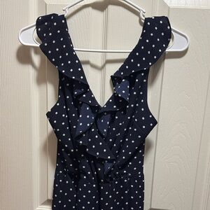 love...ady Navy and White Polka Dot Dress